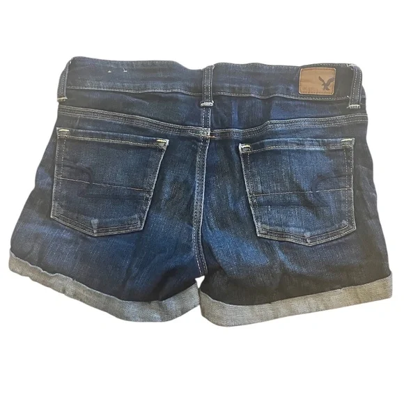 American Eagle Dark Wash Denim Shorts | Size 4 - Picture 3 of 6